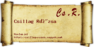 Csillag Rózsa névjegykártya